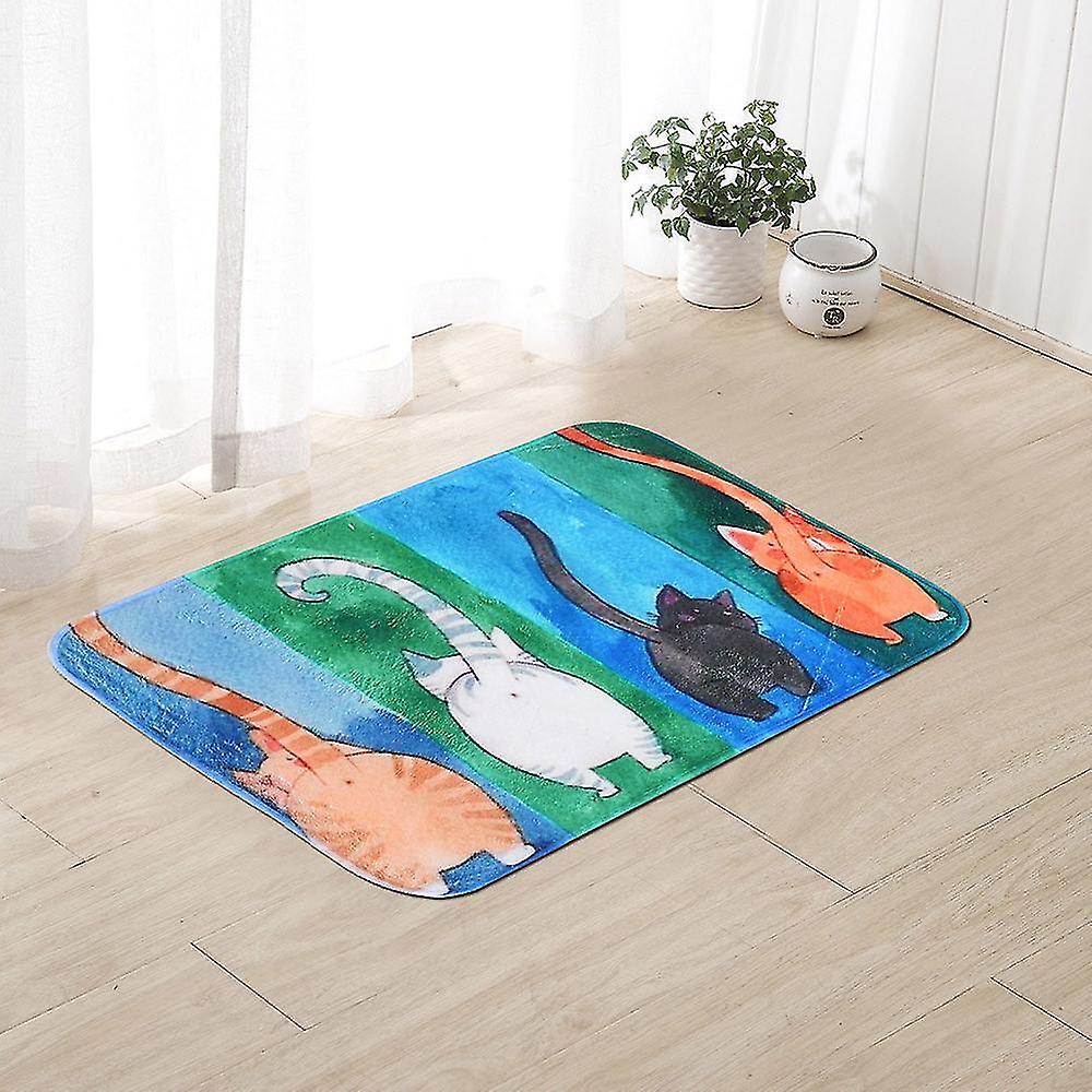 Miman Printed Bathroom Kitchen Rugs Doormats Cat Carpet For Room Non-slip Mats B