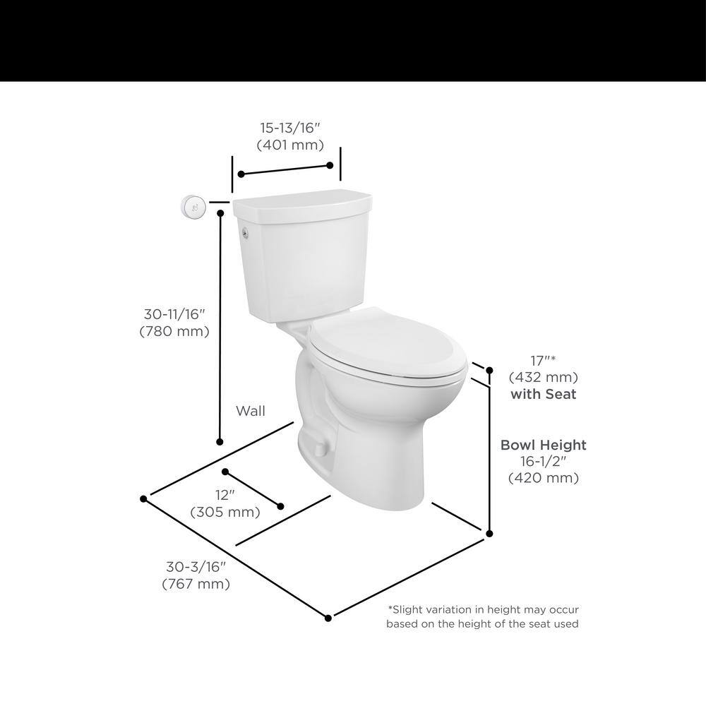 American Standard Cadet Touchless 2-piece 1.28 GPF Single Flush Elongated Toilet in White Seat Included 580AA709.020