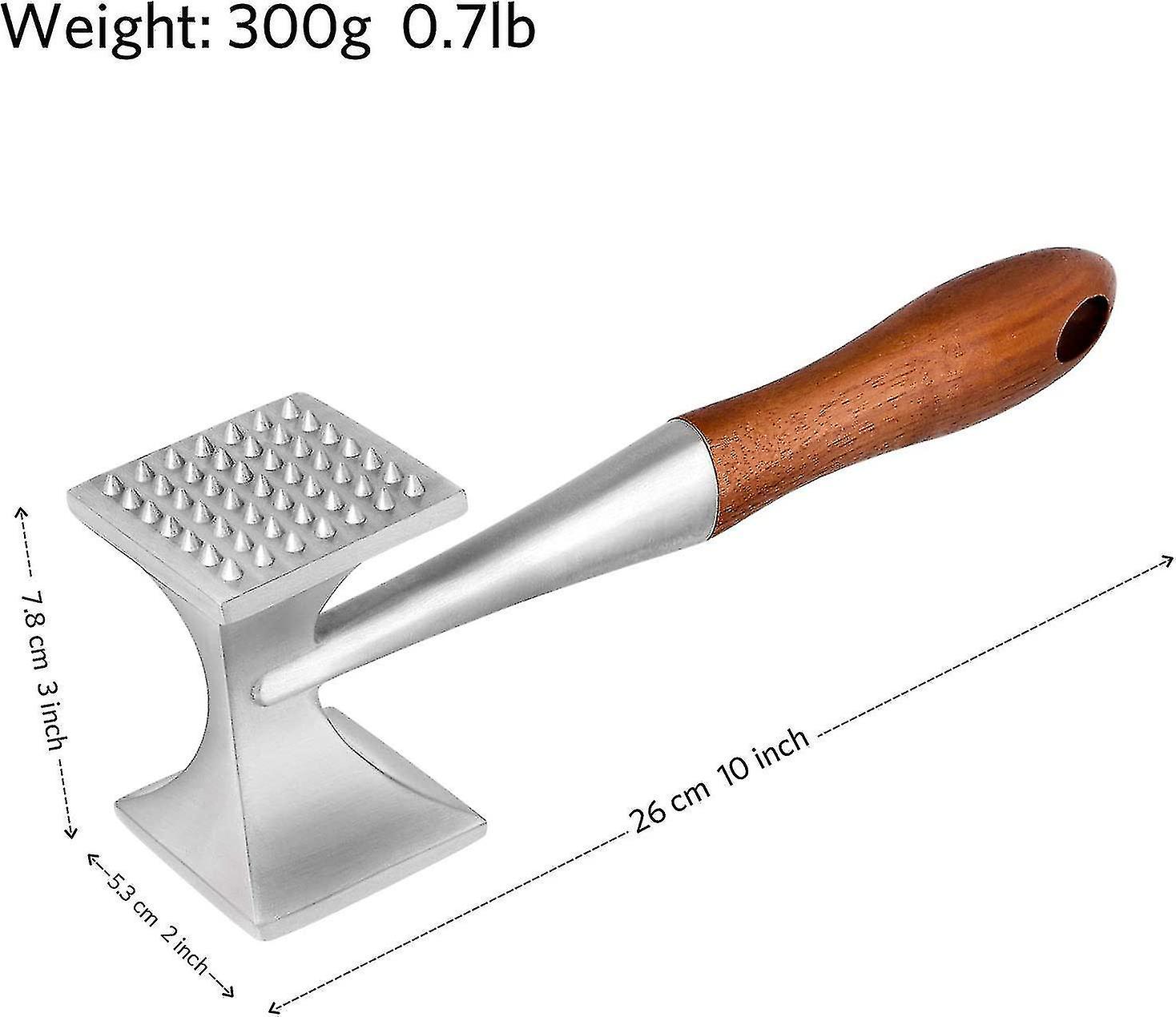 Meat Tenderizer， Meat Hammer， Heavy Duty Steak Hammer With Wooden Handle And Food-grade Zinc Alloy，