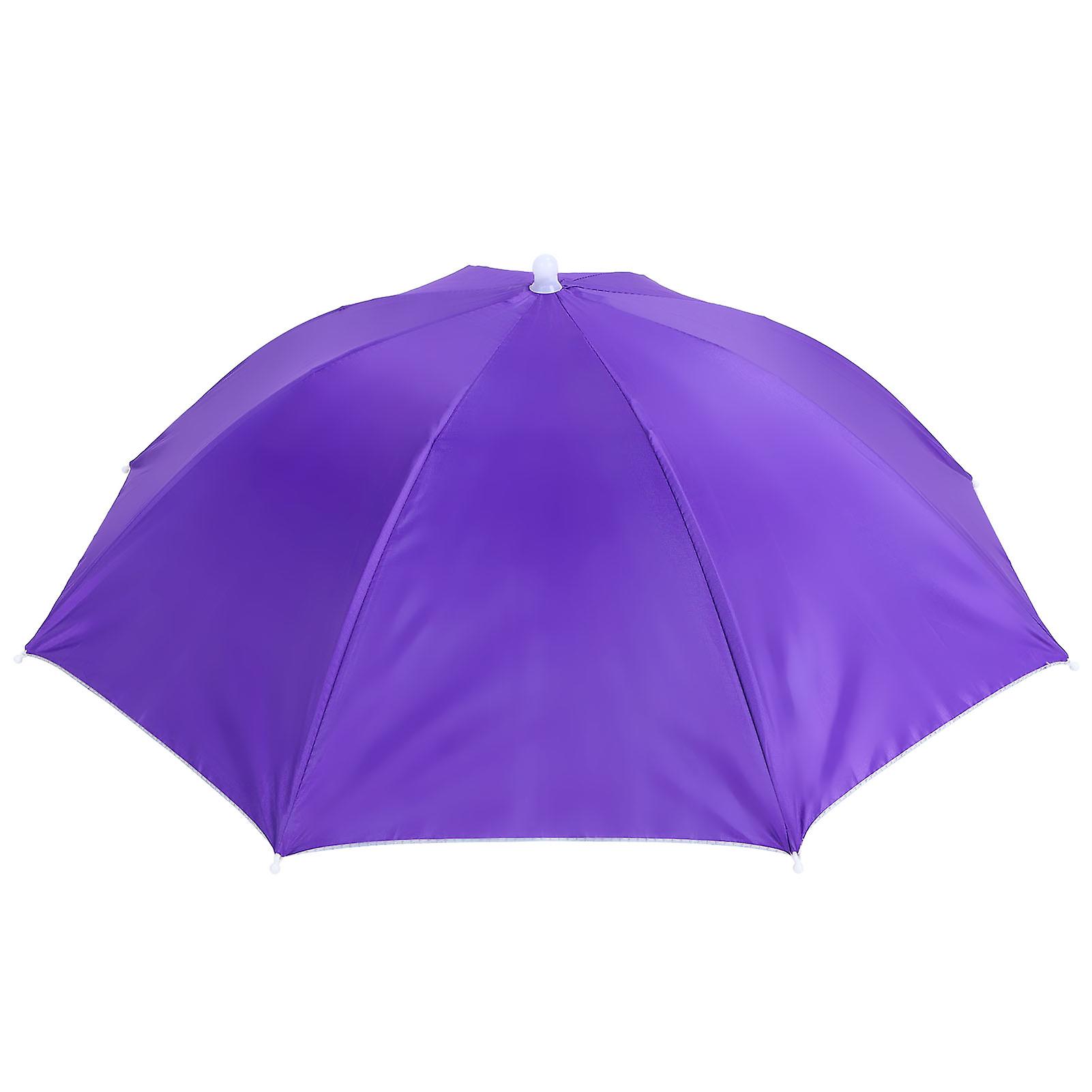 Adult Umbrella Hat Waterproof Foldable Sun Hat Headwear For Outdoor Fishing Hikingpurple