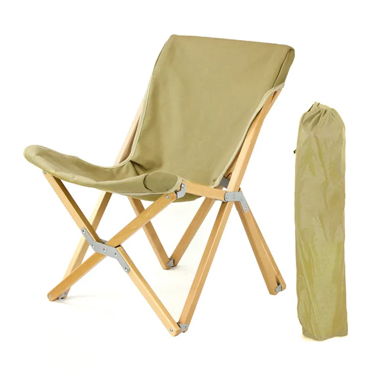 Beach Chair Outdoor Travel Folding Beech Chair Waterproof Fishing Wood Lounge Wooden Chair Modern