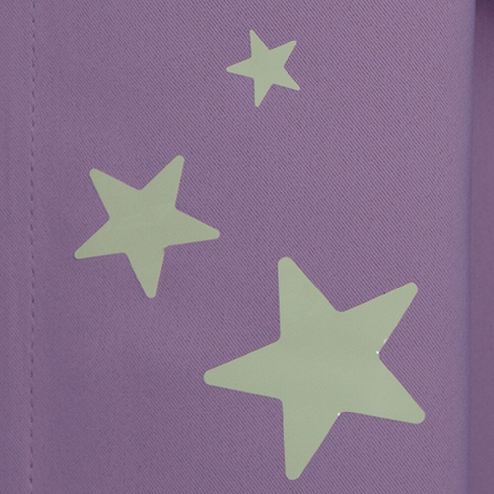Aurora Home Keedle Doodle DIY Curtain Decoration Set with 2 Blackout Curtains and Glow in the Dark Star Stickers