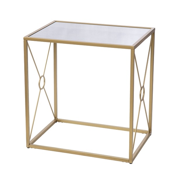 SEI Furniture Lanfranco Transitional Gold Metal Side Table