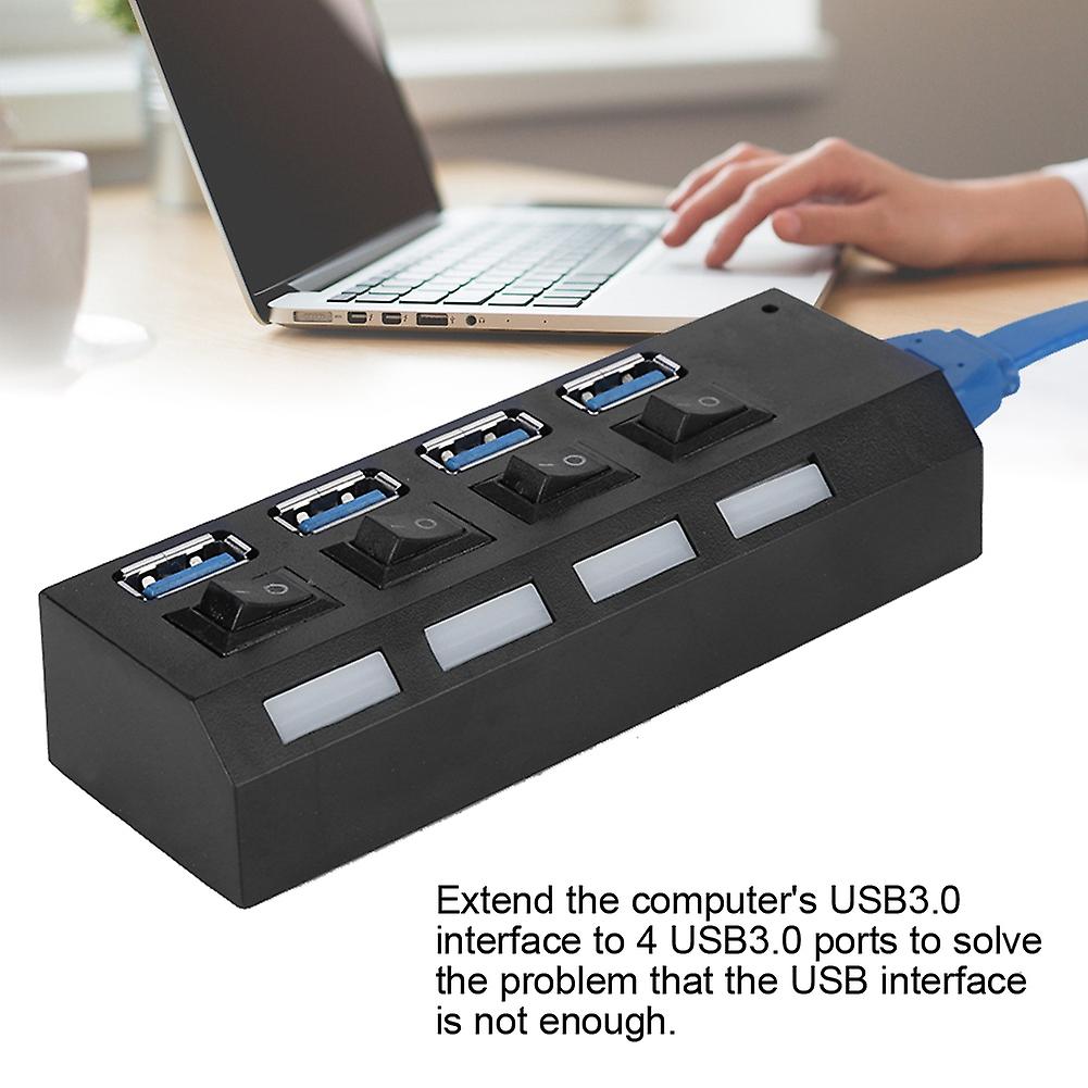 High-speed Usb3.0 Splitter 4-port Usb Hub Switch Expansion Port With Power Supply