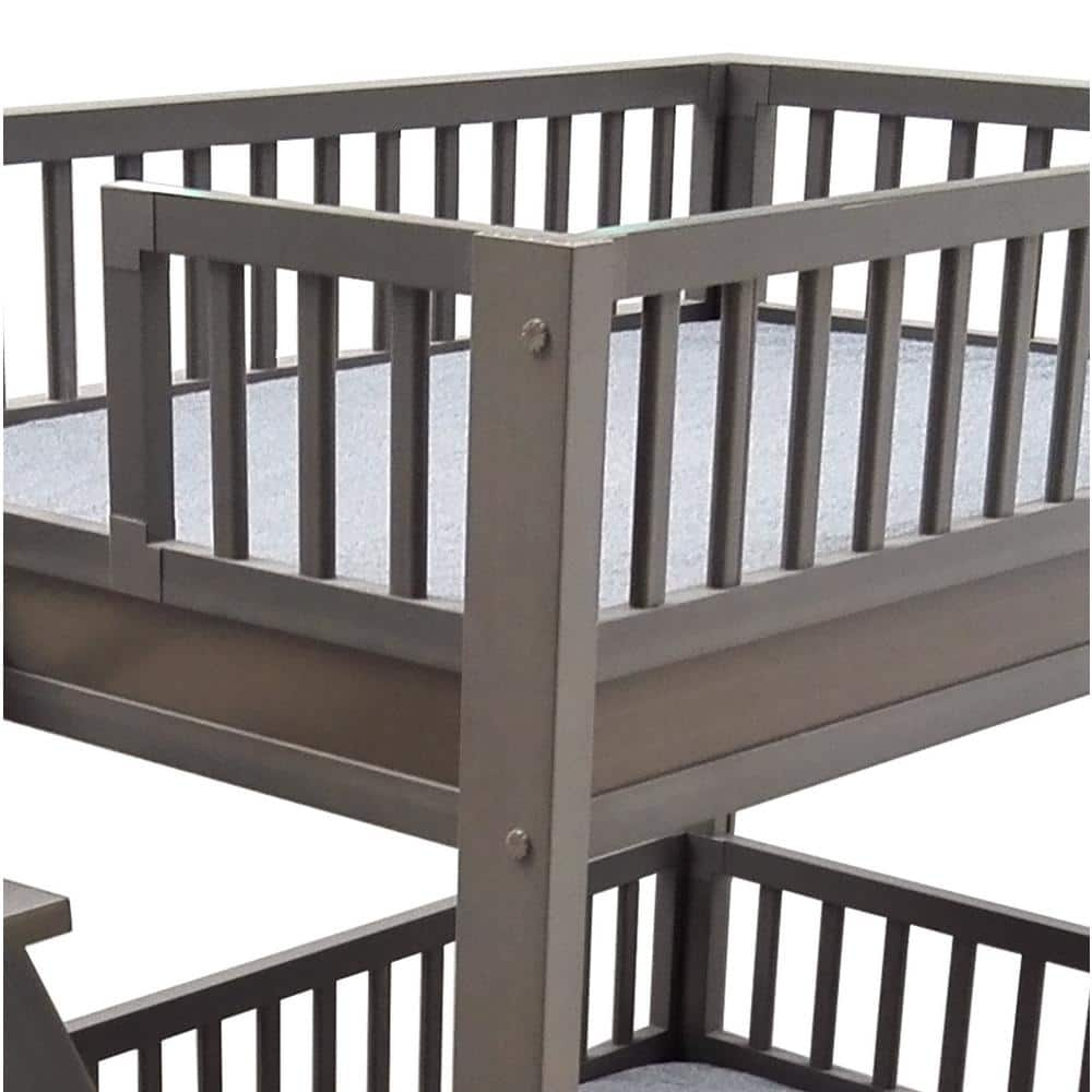 New Age Pet ECOFLEX Large Grey Dog Bunk Bed with Removable Cushions EHBB405