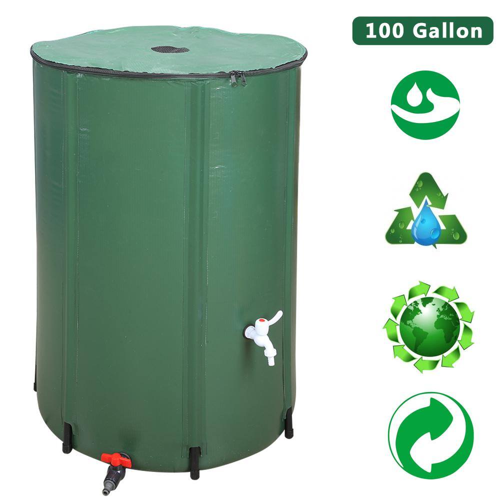 Winado 100 Gal. Green Rainwater Barrel 811782105964