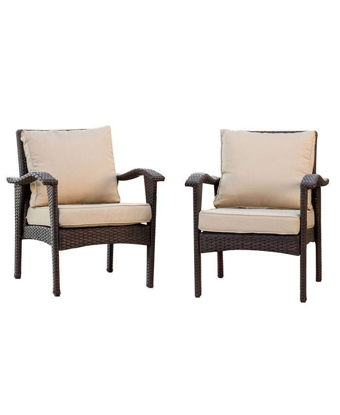 Noble House Bradley Outdoor Armchair with Cushions Set of 2