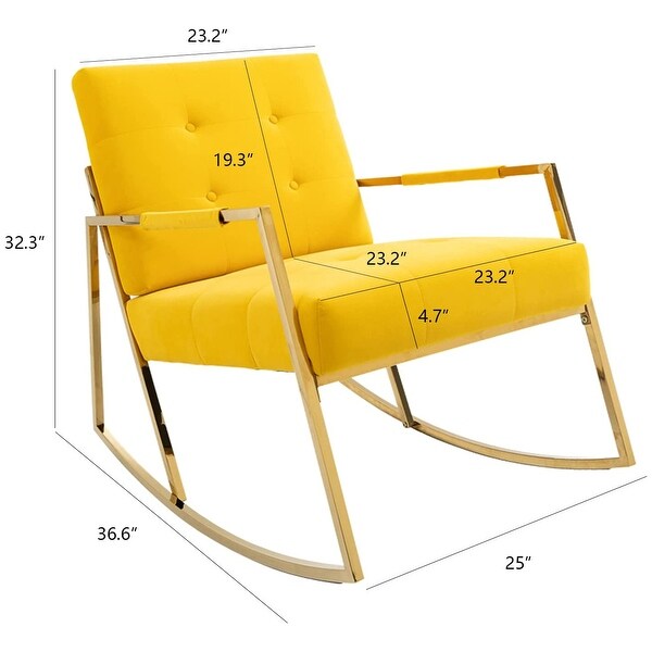 Modern Velvet Rocking Chair with Golden Frame