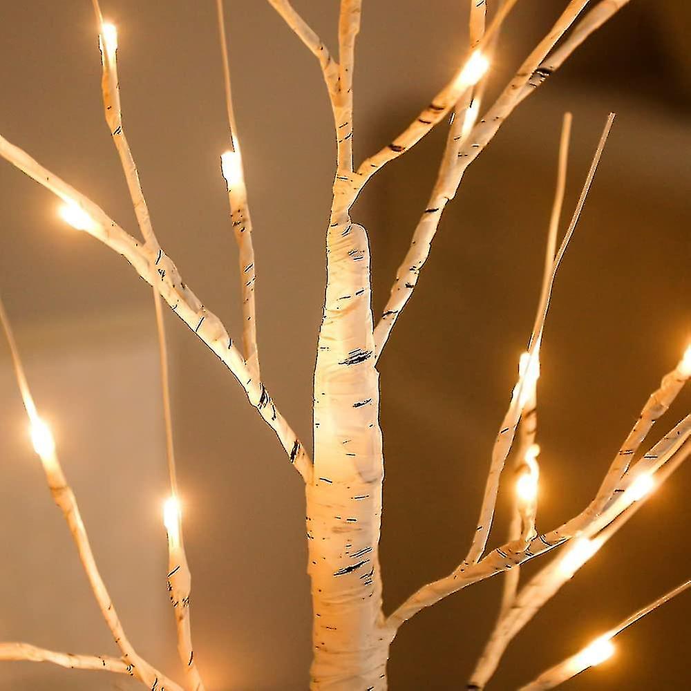 2pcs Birch Tree Ed Warm Led Artificial Fy