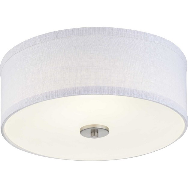 Progress Lighting Inspire Collection 1 light Led Flush Mount Graphite Finish Fabric Shade