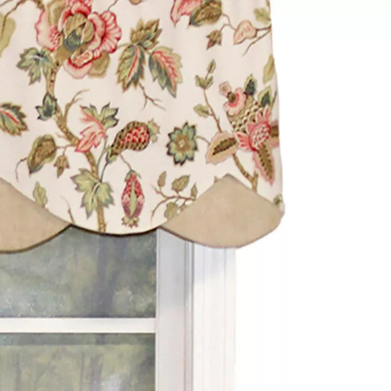 RLF Home Gianna Petticoat Valance Rod Pocket， Contrast Bottom fabric