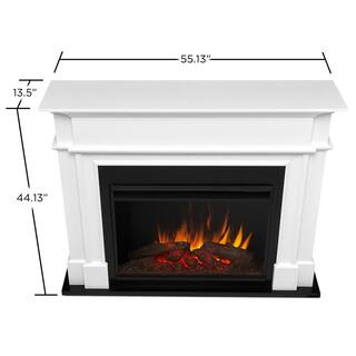 Real Flame Harlan Grand 55 in. Electric Fireplace in White 8060E-W