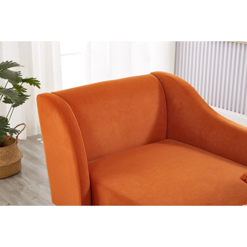 Modern Chaise Lounge Chair Velvet Upholstery