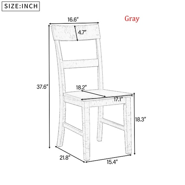 Dining Chairs with Ergonomic Design， Kitchen Solid Wood Chair Set of 6