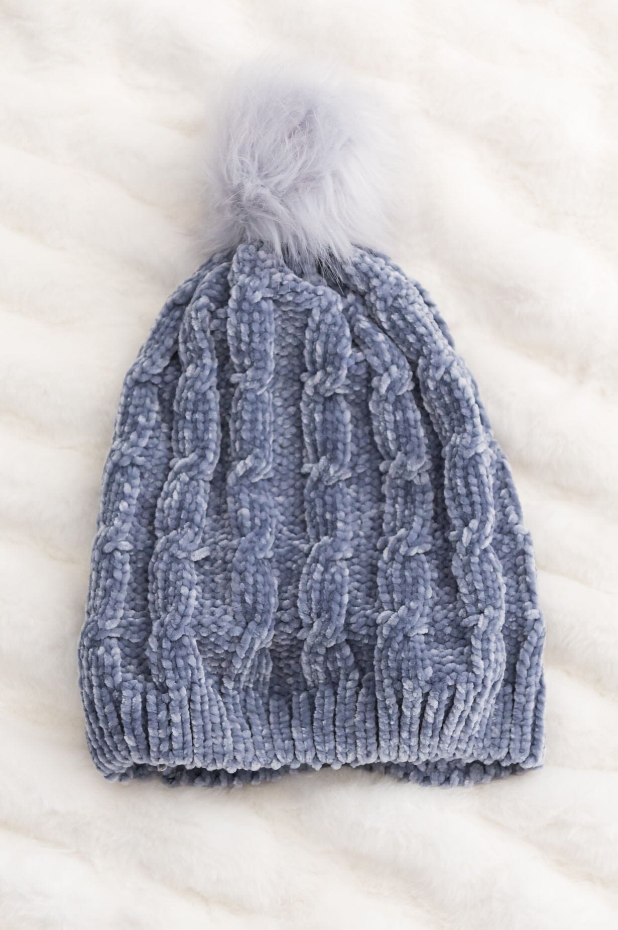 Stay Cozy Chenille Pom Pom Beanie