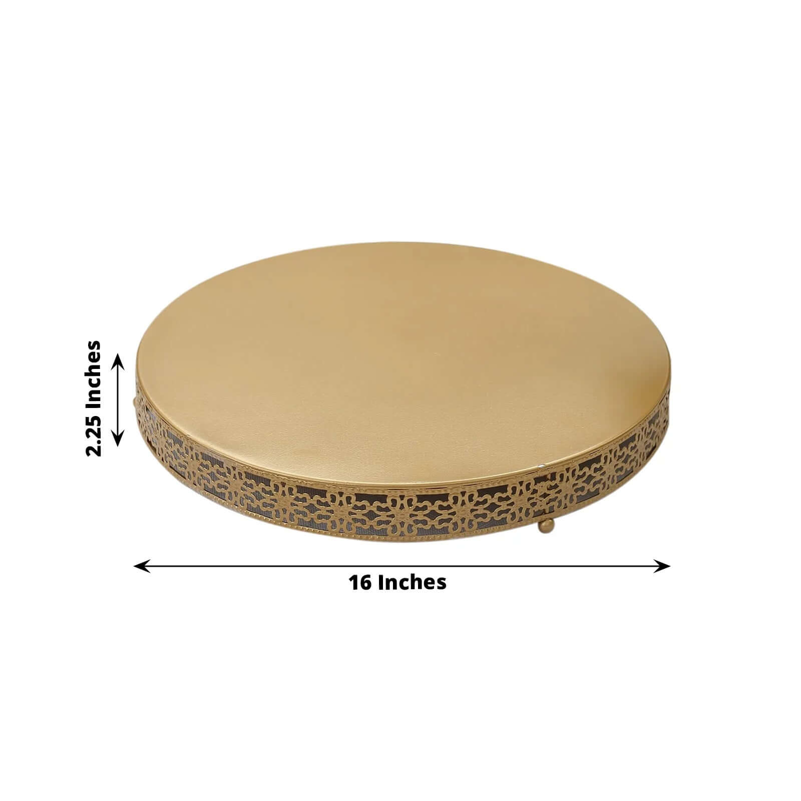 Gold Metal Fleur De Lis Round Pedestal Cake Stands, Cupcake Dessert Display Stand Table Centerpiece - 16