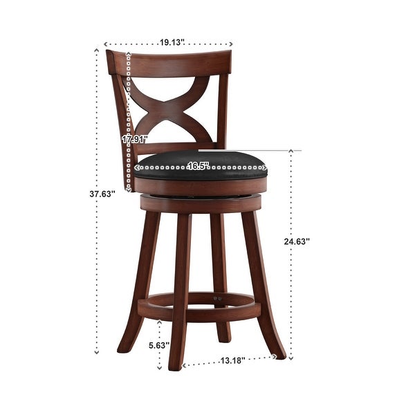 Crosby Cherry X-back 24-inch Swivel High Back Counter Stool by iNSPIRE Q Classic