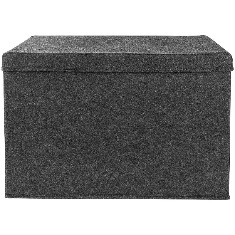 Sammy and Lou Charcoal Gray Solid Color Felt Toy Box