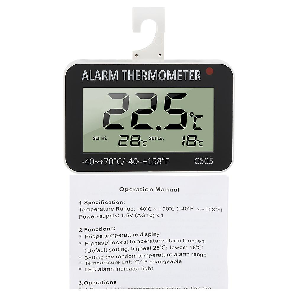 LCD Digital Fridge Alarm Thermometer Temp Tester Probe for Refrigerator Freezer