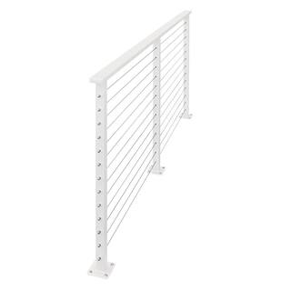 CityPost 16 ft. Deck Cable Railing 42 in. Base Mount White CP-16-W-D-42