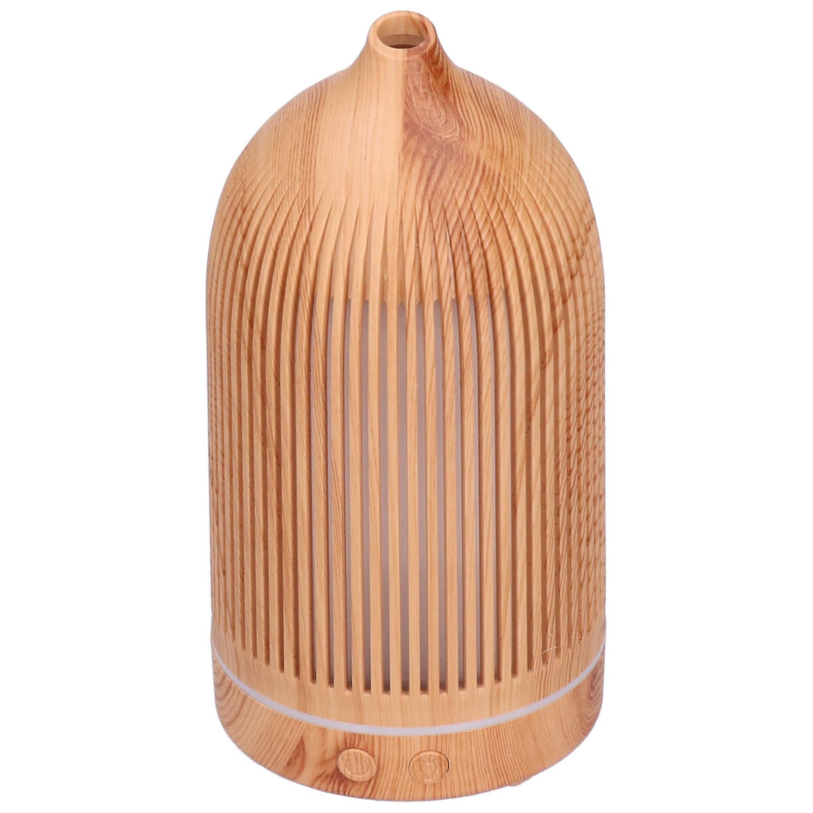 200ml Mini Hollow Humidifier With Night Light Usb Powered Aroma Diffuser 5v Light Wood Grain