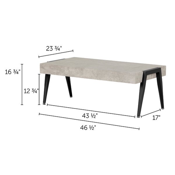 South Shore City Life Concrete Gray and Black Coffee Table