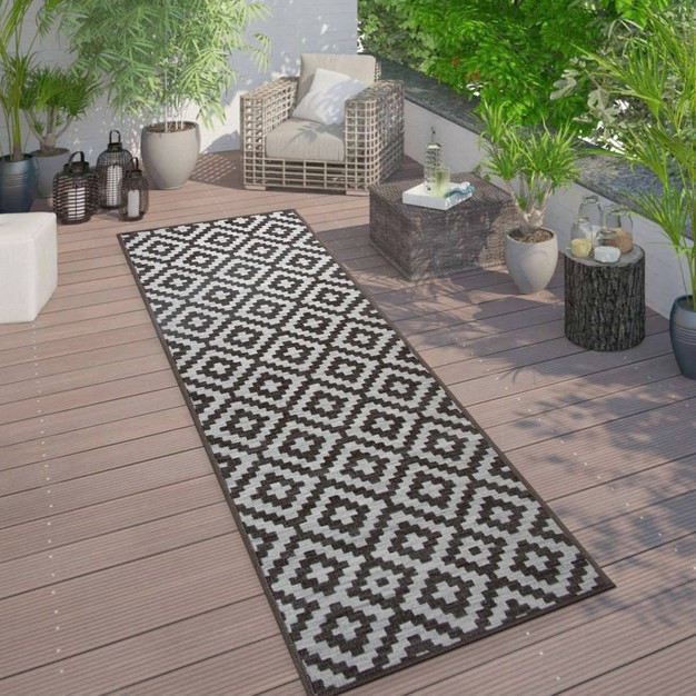 World Rug Gallery Contemporary Geometric Trellis Indoor outdoor Area Rug