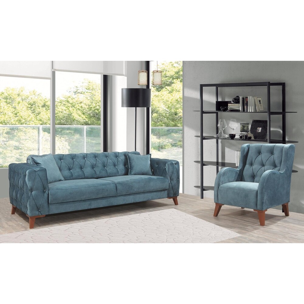 Ertu Modern One Love Seat And Two Chairs Living Room Set