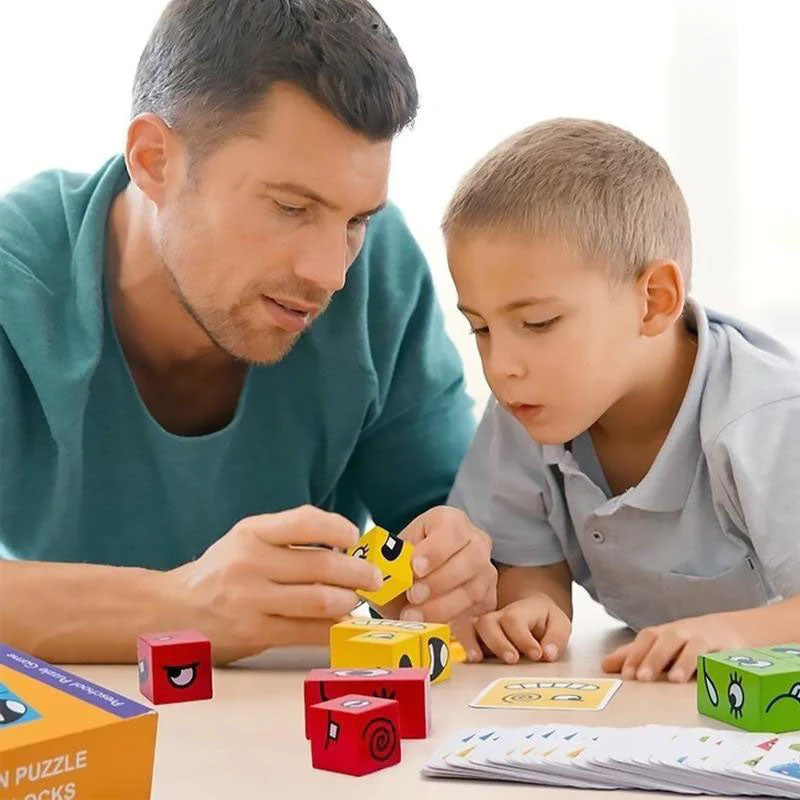 ⏰Hot Sale-30% OFF 👼-3D expression change face building blocks toy