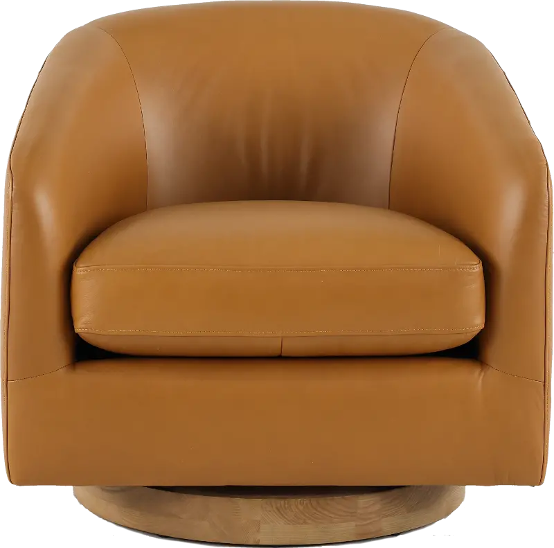 Kinsley Tan Leather Swivel Chair