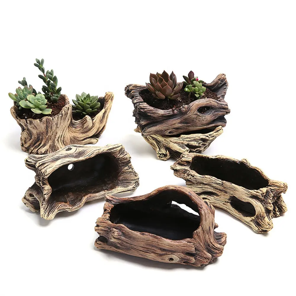 Biumart Flower Pots Wholesale Cement Tree Root Reusable Succulents Wood Flowerpot Other Garden Supplies