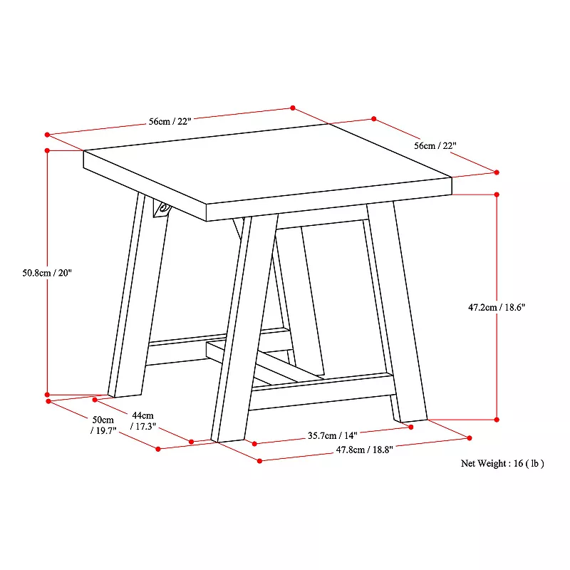 Simpli Home Sawhorse End Table