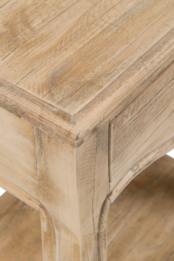 East at Main Bishop Brown Rectangular Rubberwood Accent Table   Farmhouse   Side Tables And End Tables   by East at Main  Houzz