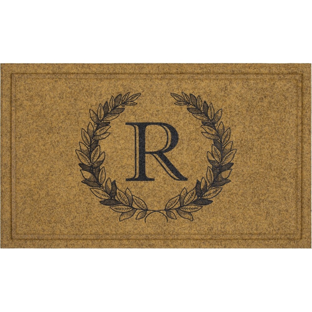 Mohawk Home Monogram Initial Faux Coir Door Mat