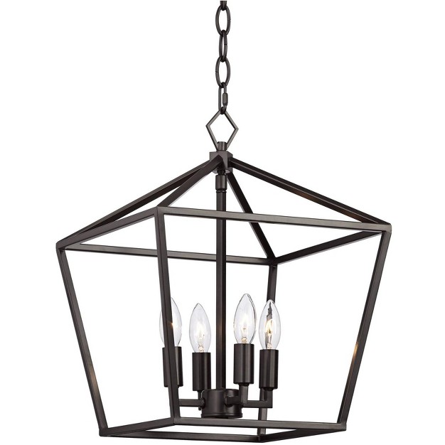 Wide Industrial Rustic Geometric Cage 4 light Fixture For Dining Room House Kitchen Island