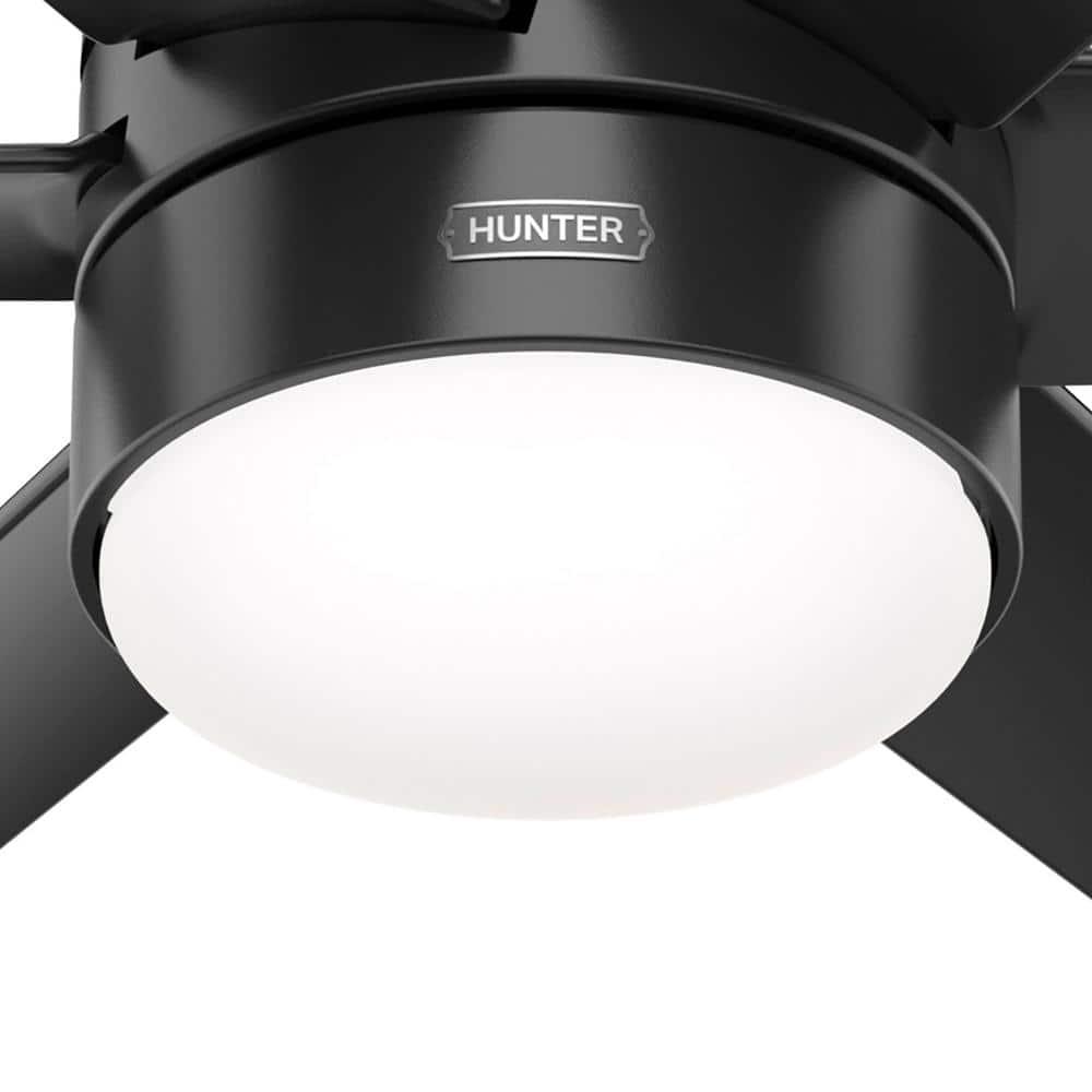 Hunter Invector 60 in IndoorOutdoor Matte Black Ceiling Fan with Light and Remote Control