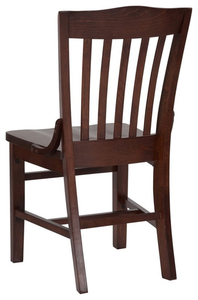 Flash Furniture Hercules Dining Side Chair in Walnut   Transitional   Dining Chairs   by Homesquare  Houzz