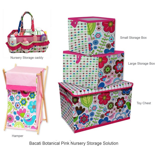 Bacati Botanical Pink Storage Box Large