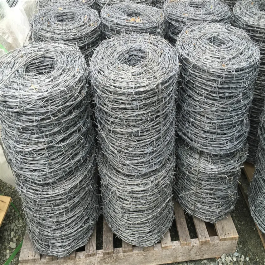 China Supply 4Points Galvanized Iron Wire  Double Strand 1320ft Barbed Wire Coil