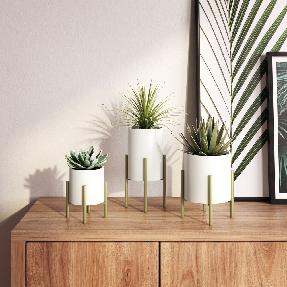 Brevyn Small Mid Century Modern Planters (Set of 3)   10.5\