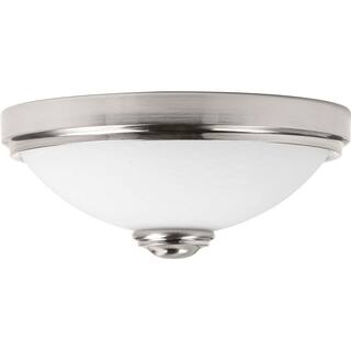 Progress Lighting 11 in. Linen Collection 21 -Watt Brushed Nickel Integrated LED Flush Mount P350005-009-30