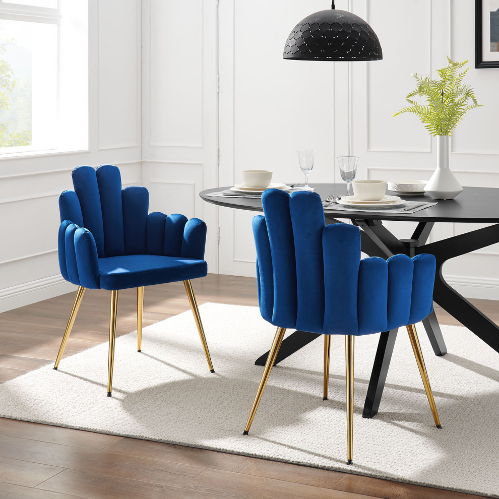 Dining Chair  Set of 2   Velvet  Modern Cafe Bistro Hospitality   Midcentury   Dining Chairs   by House Bound  Houzz