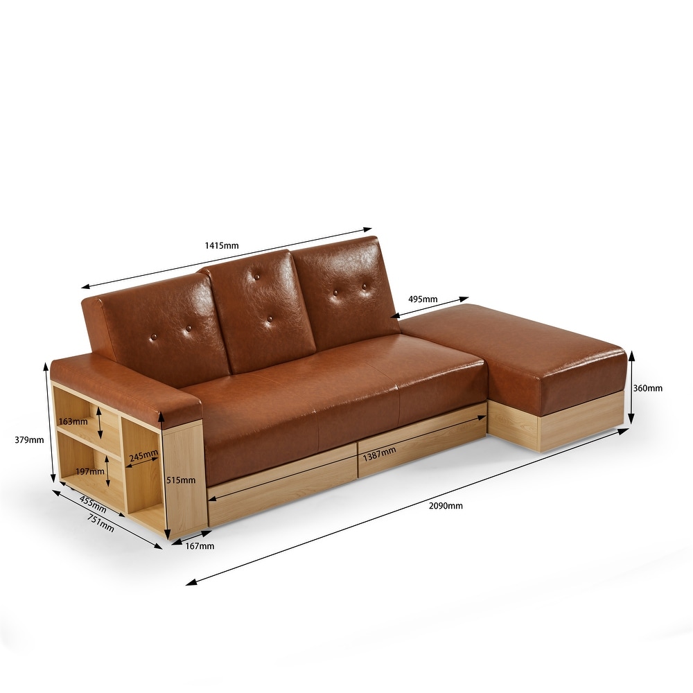 Multi functional sofa with storage box and drawer