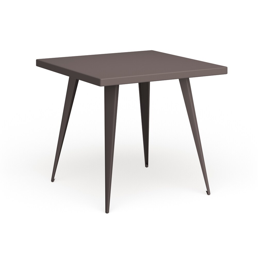 Carbon Loft Swan Industrial Square Metal Dining Table   N/A