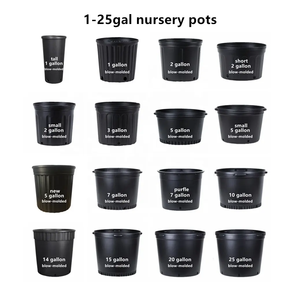 PP Factory Supply Agricultural Round 2 Gallon Nursery Pots