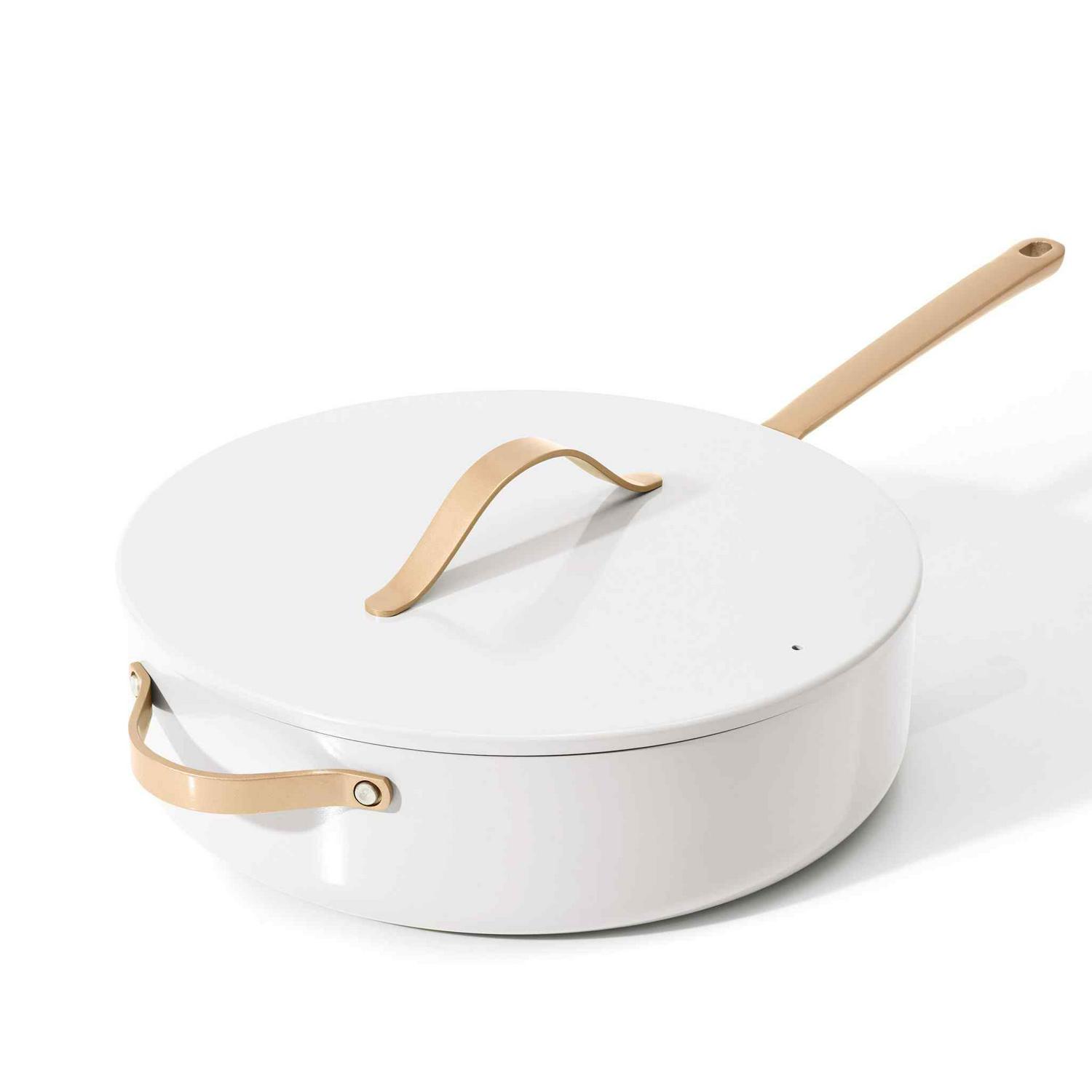 Beautiful 55 Quart Ceramic NonStick Saute Pan White Icing by Drew Barrymore  Crowdfused