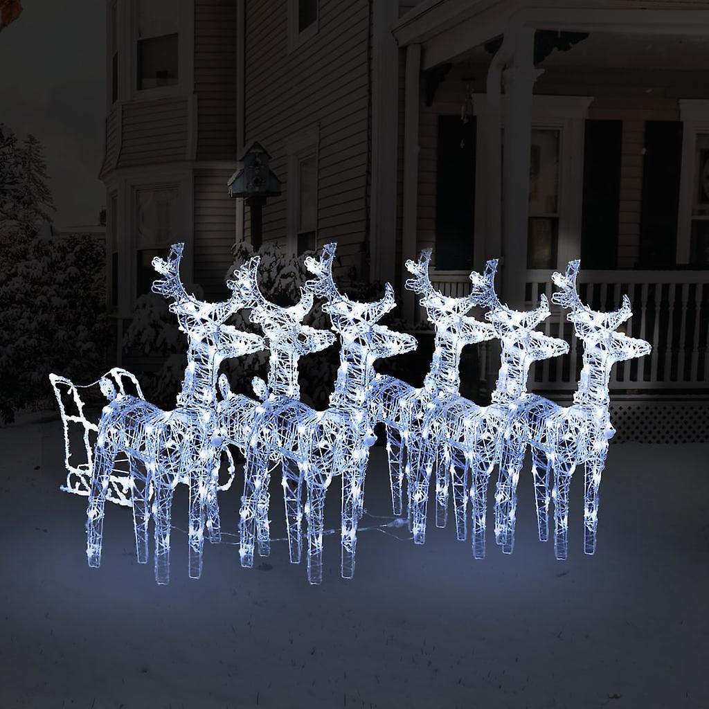 Vidaxl Reindeers and Sleigh Christmas Decoration 320 Leds Acrylic