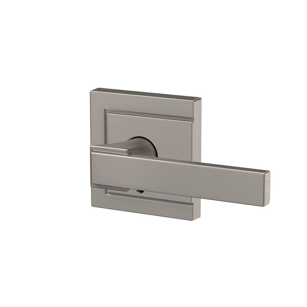 Schlage Custom Northbrook Satin Nickel Dummy Door Handle with Upland Trim (2-Pack) FC172 NBK 619 ULD