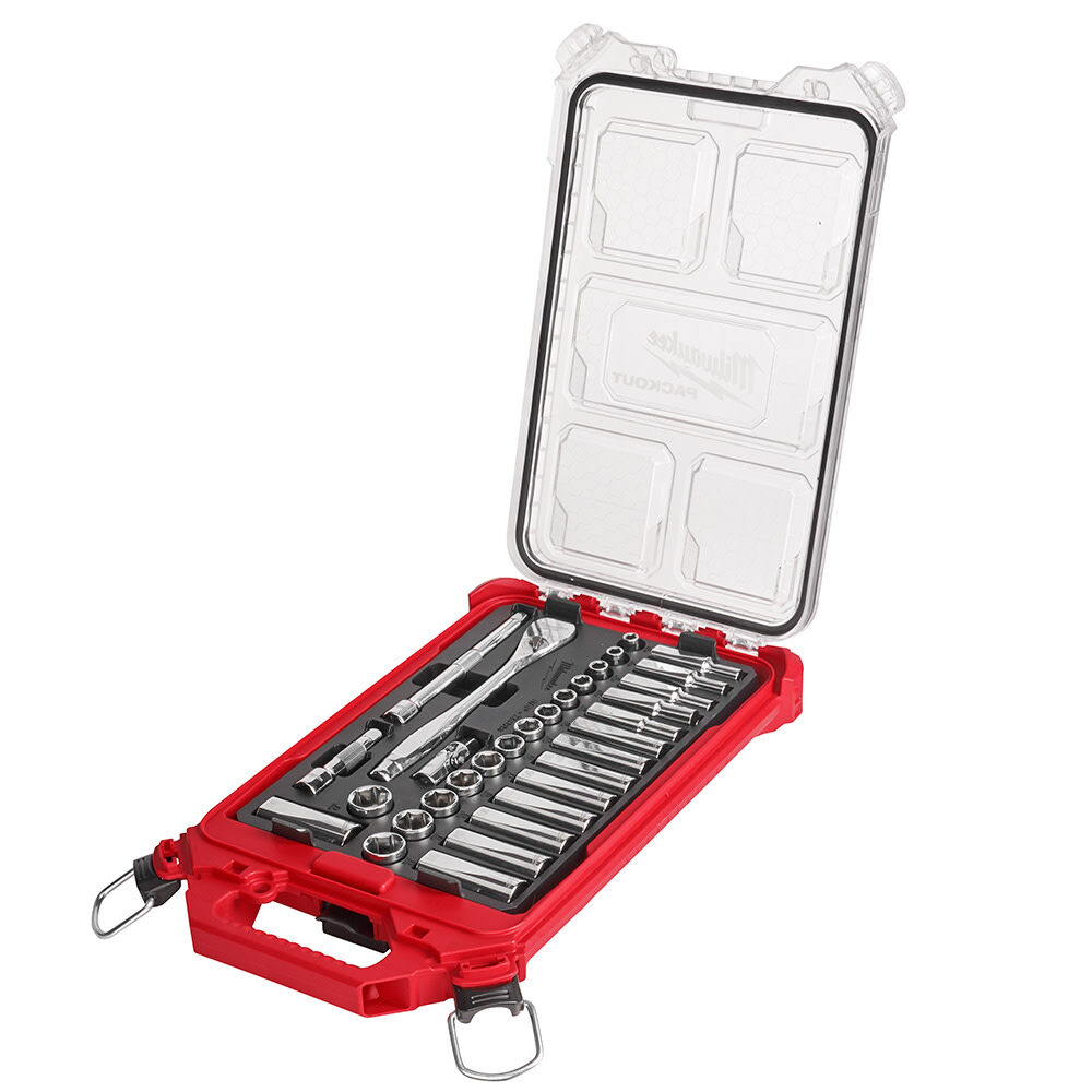 Milwaukee 3/8 32pc Ratchet and Socket Set in PACKOUT - Metric 48-22-9482 from Milwaukee