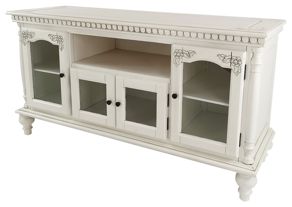 Glass Door  TV Stand   Traditional   Entertainment Centers And Tv Stands   by Wayborn Home Furnishing Inc  Houzz